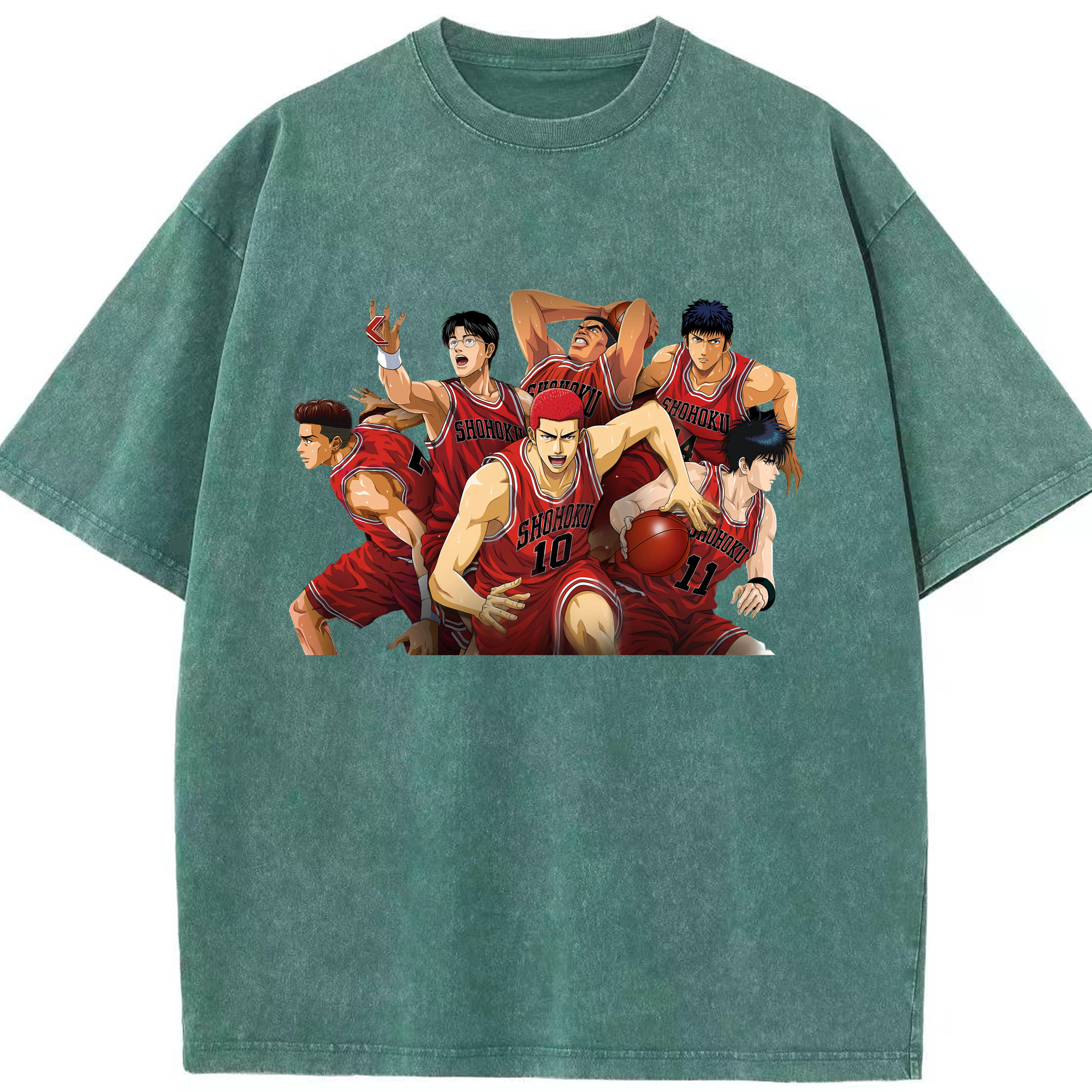 （画像用） SLAM DUNK／スラムダンク 綿100% ヴィンテージ風 半袖Tシャツ（フロントプリント）